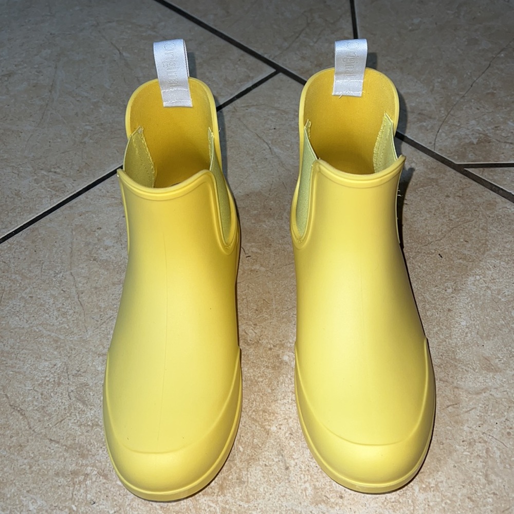 PLANONE Short Rain Boots Matte Yellow